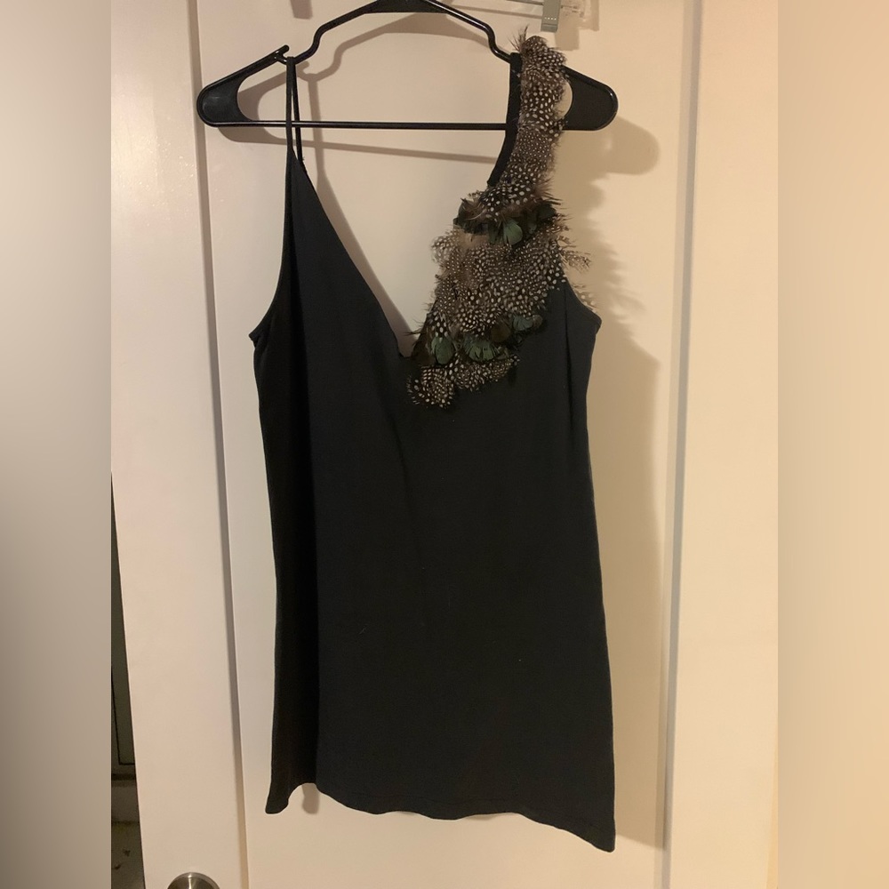 Elizabeth and James Pheasant Feather Tank Tunic Navy Blue
